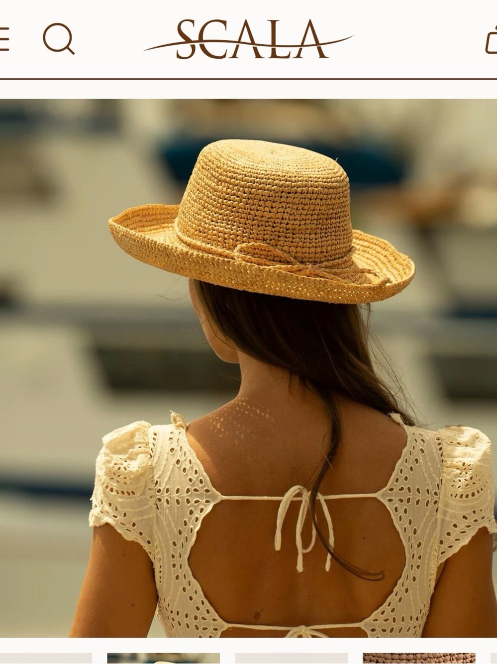 Scala “ Destin” Woven Straw Sun Hat in Natural Beige